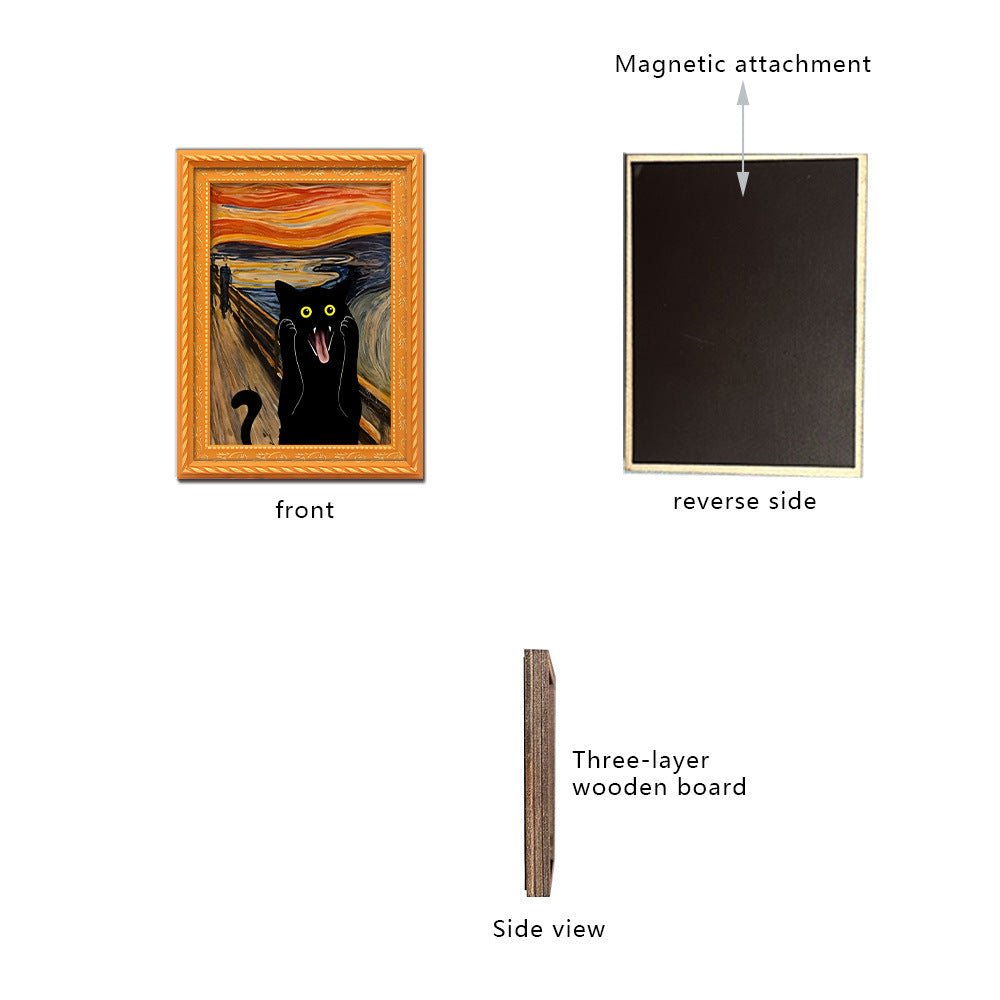 🔥Funny Cat Fridge Magnet - Vintage Art Frame