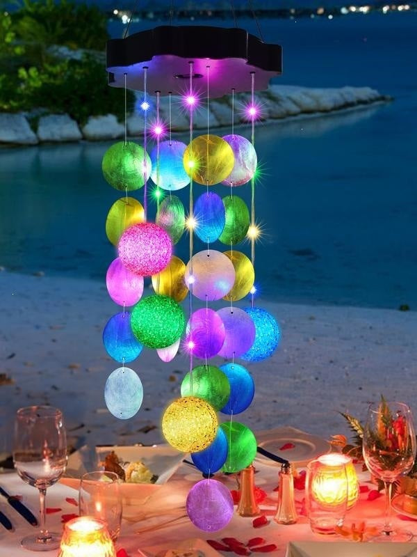 π β¨ Solar-Powered Seashell Wind Chime Light