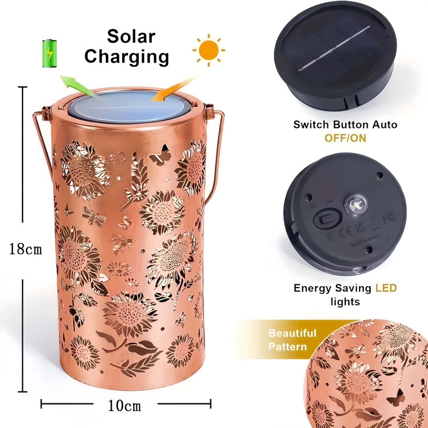 ✨Solar Lanterns with Projection – Sunflower & Butterfly Ground Art Lights