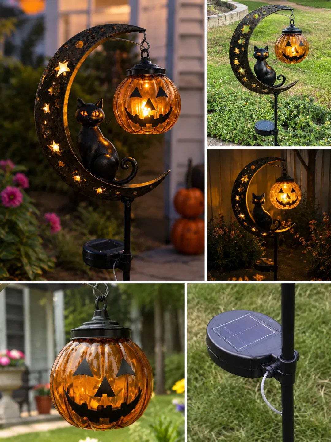 (🎁Halloween Early Bird Special Sale 49% OFF)🎃🐈🌙Pumpkin Moon Garden Stake Light