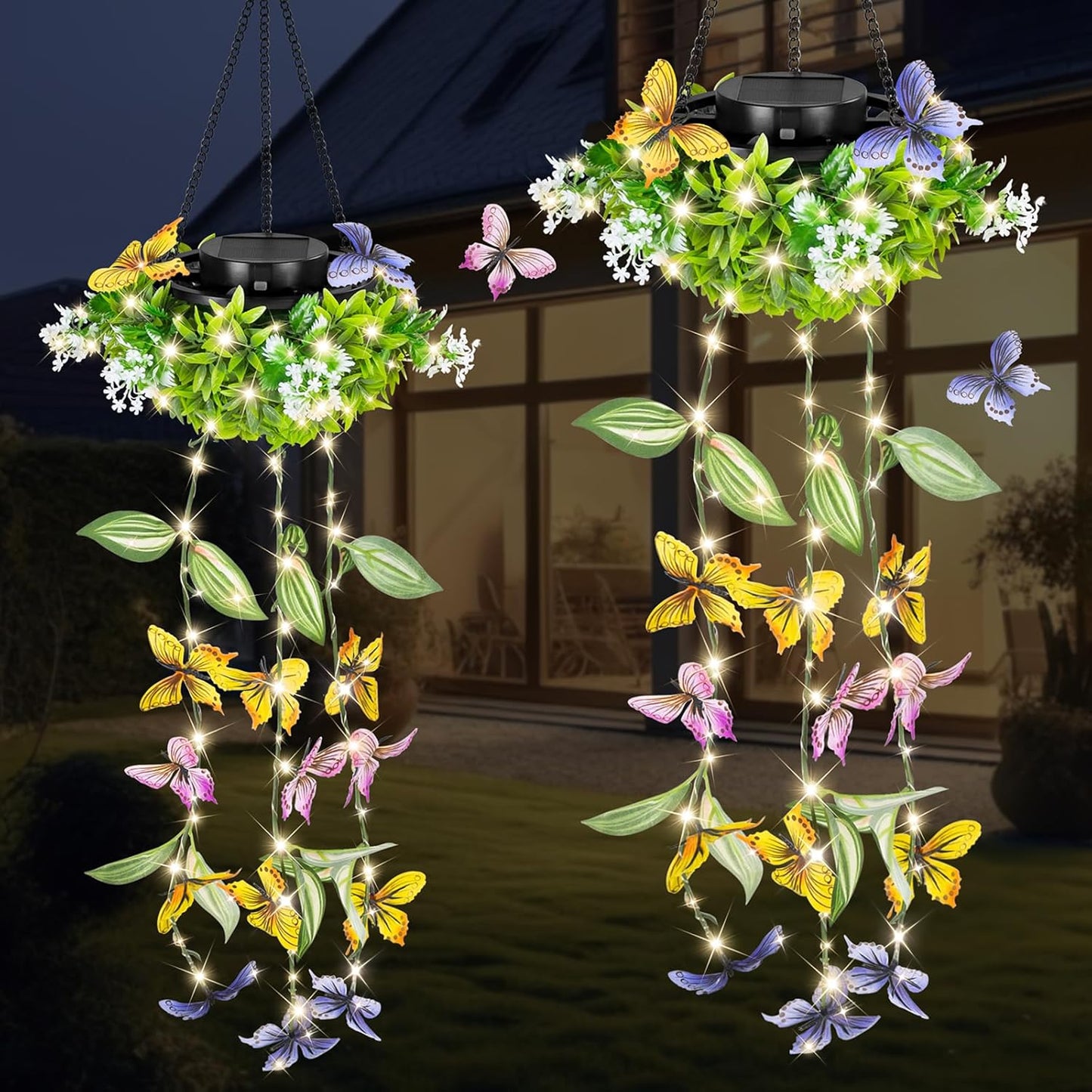 2026 Realistic Flower Vine Solar Hanging Garden Lights