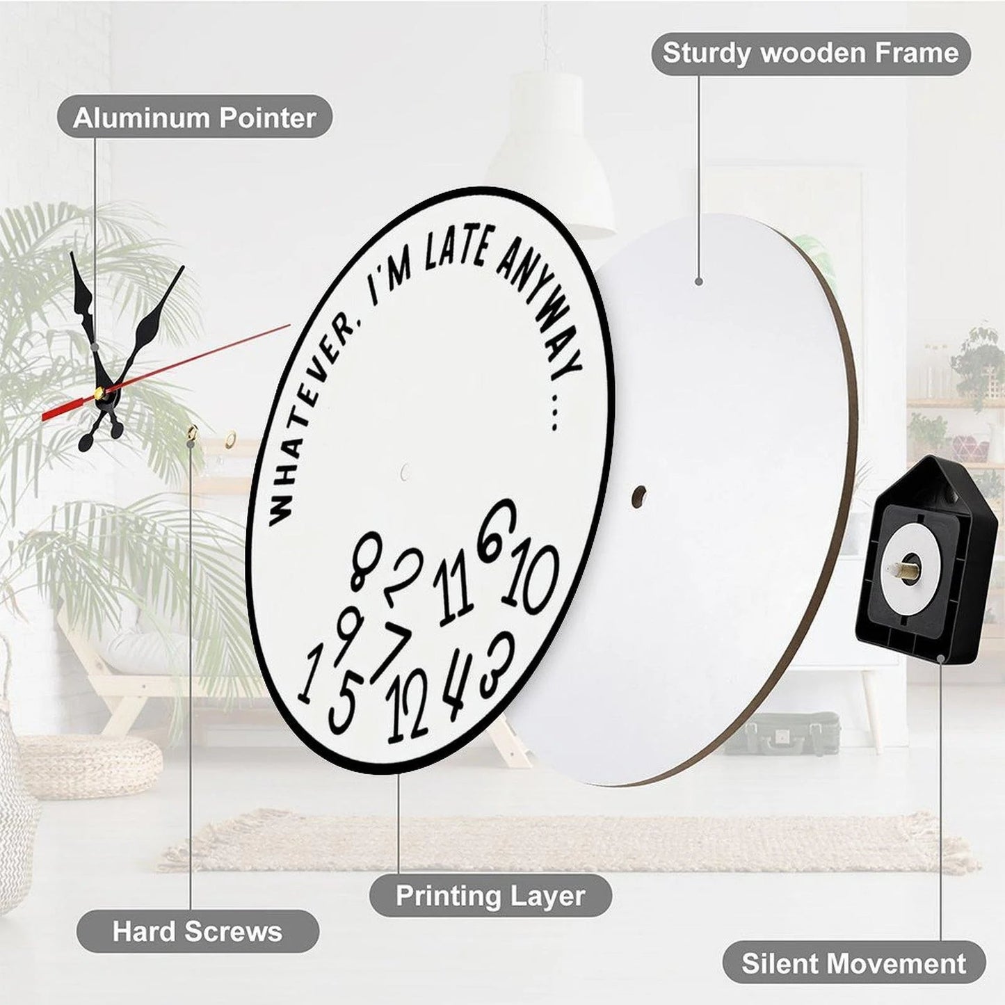 š„Last Day 49% OFF -"I'm Late Anyway" Wall Clockšā°