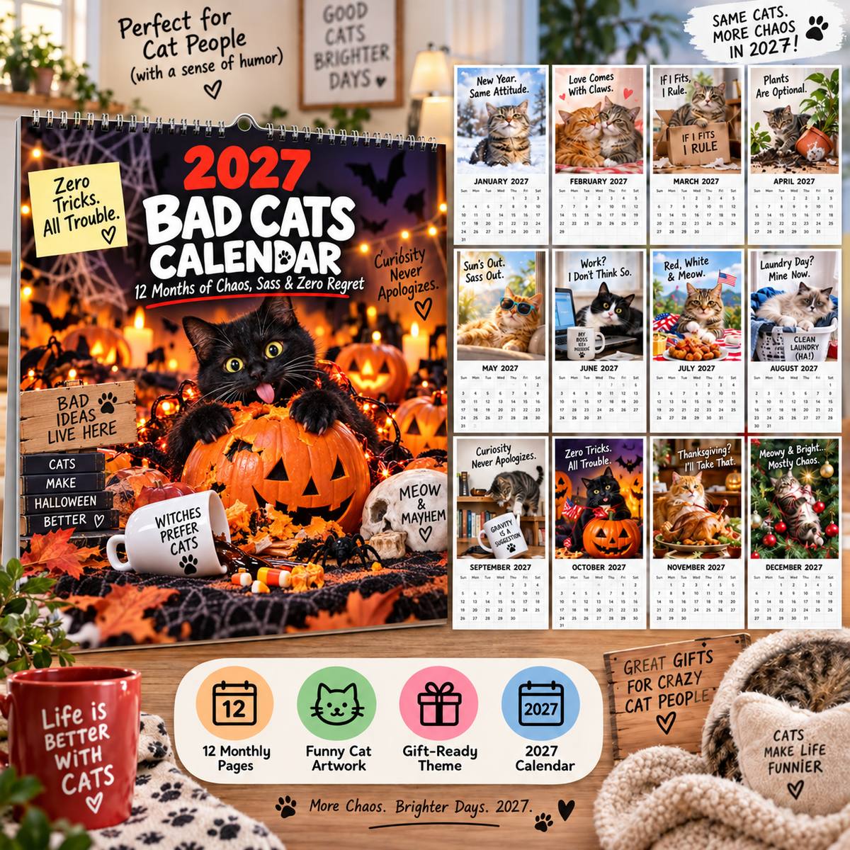 ✨🐾2027 Bad Cats Calendar🐱