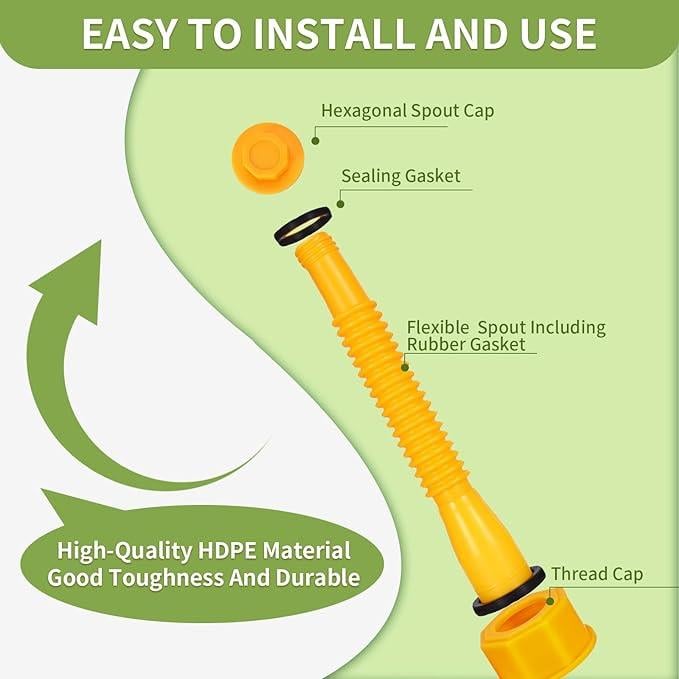 š„ Upgraded Replacement Gas Can Spout with Flexible Nozzle, Fit for Most 1/2/5/10 Gal Can