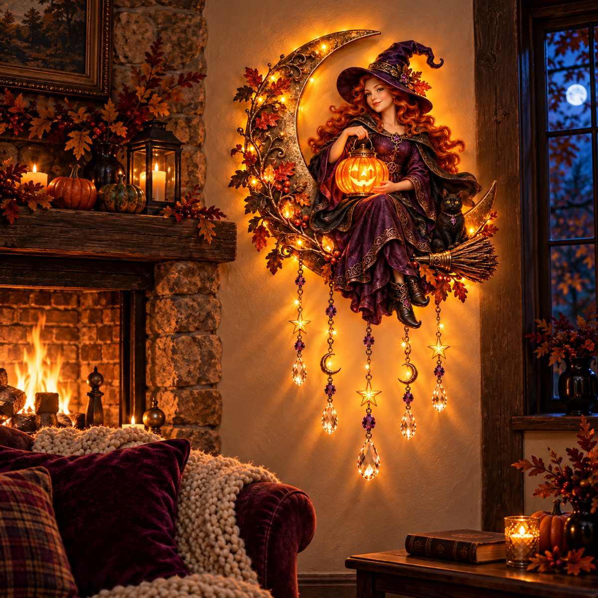 🎃Witch’s Moon Crystal Wall Light🌙