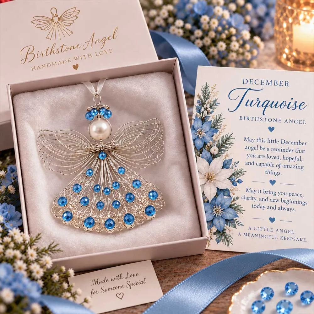 ⏳ 49% Off – 👼handmade Birthstone Angel Wire Ornament |12 Meaningful Birthstone Colors With Keepsake Card ✨