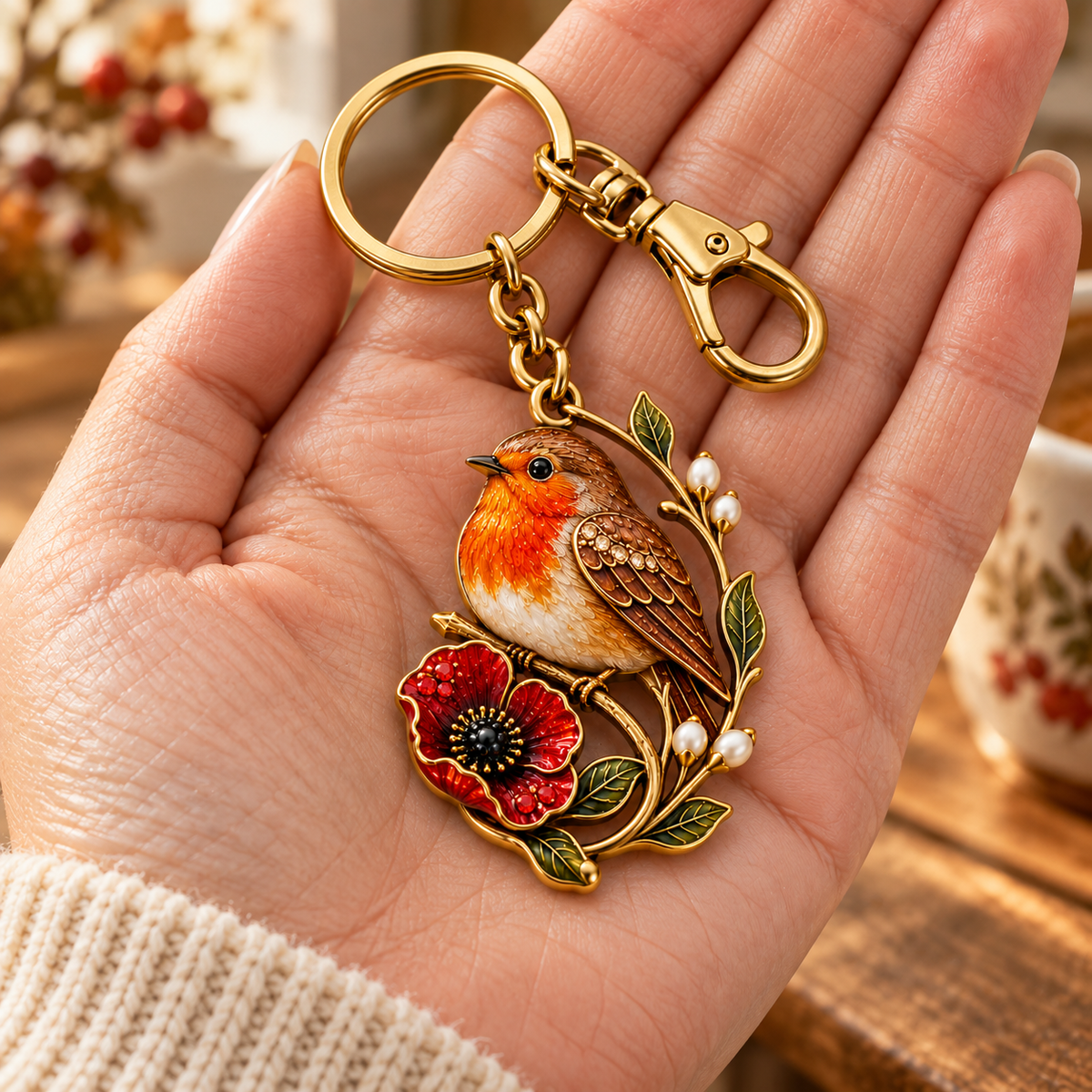 Robin & Poppy Remembrance Keyring ❤️ Carry Their Memory Every Day