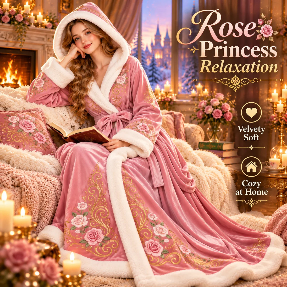 🔥Last Day 49% OFF-👑 Princess Heated Robe ✨ Wrap Yourself in Royal Warmth