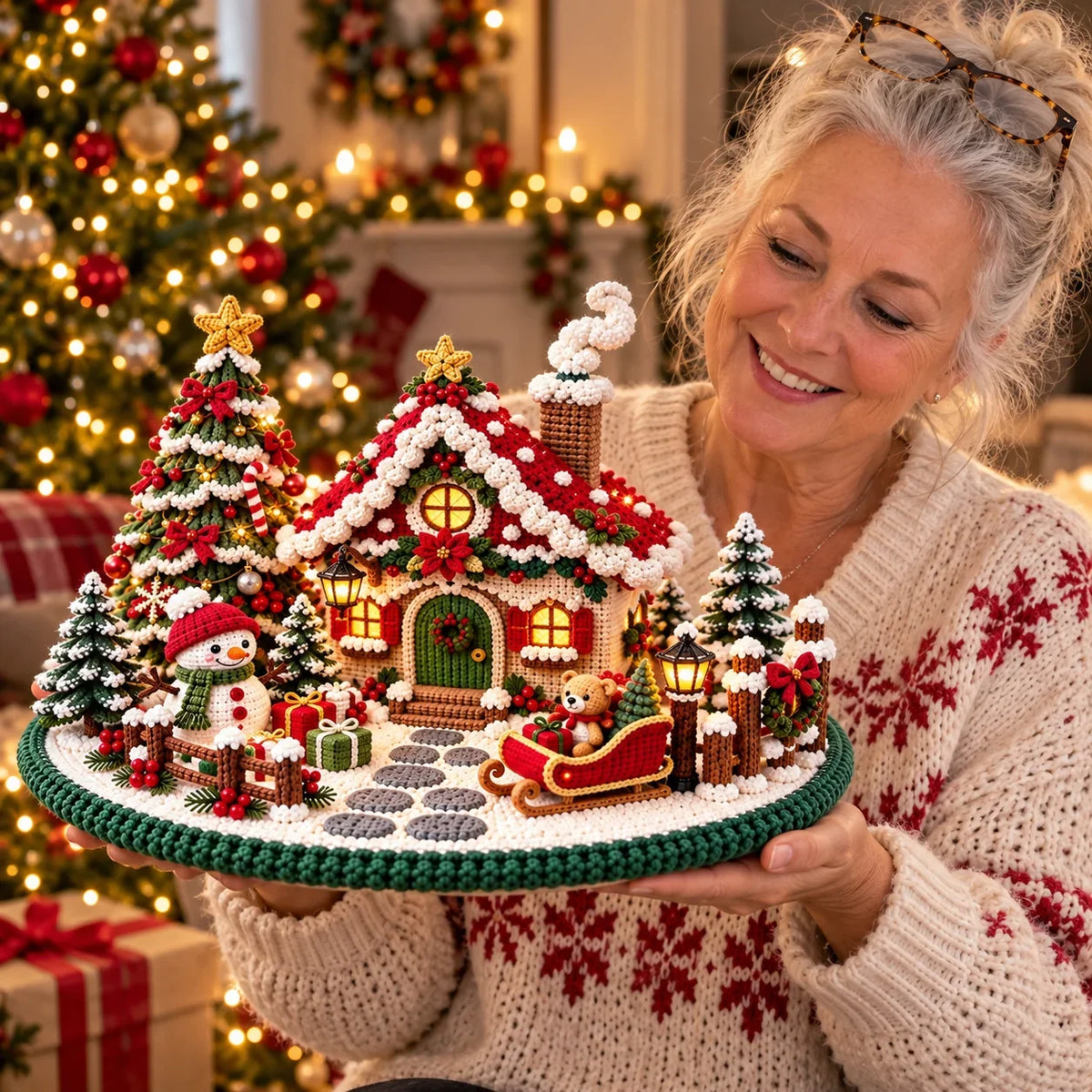 Crochet Christmas Chalet Winter Village Pattern - Amigurumi