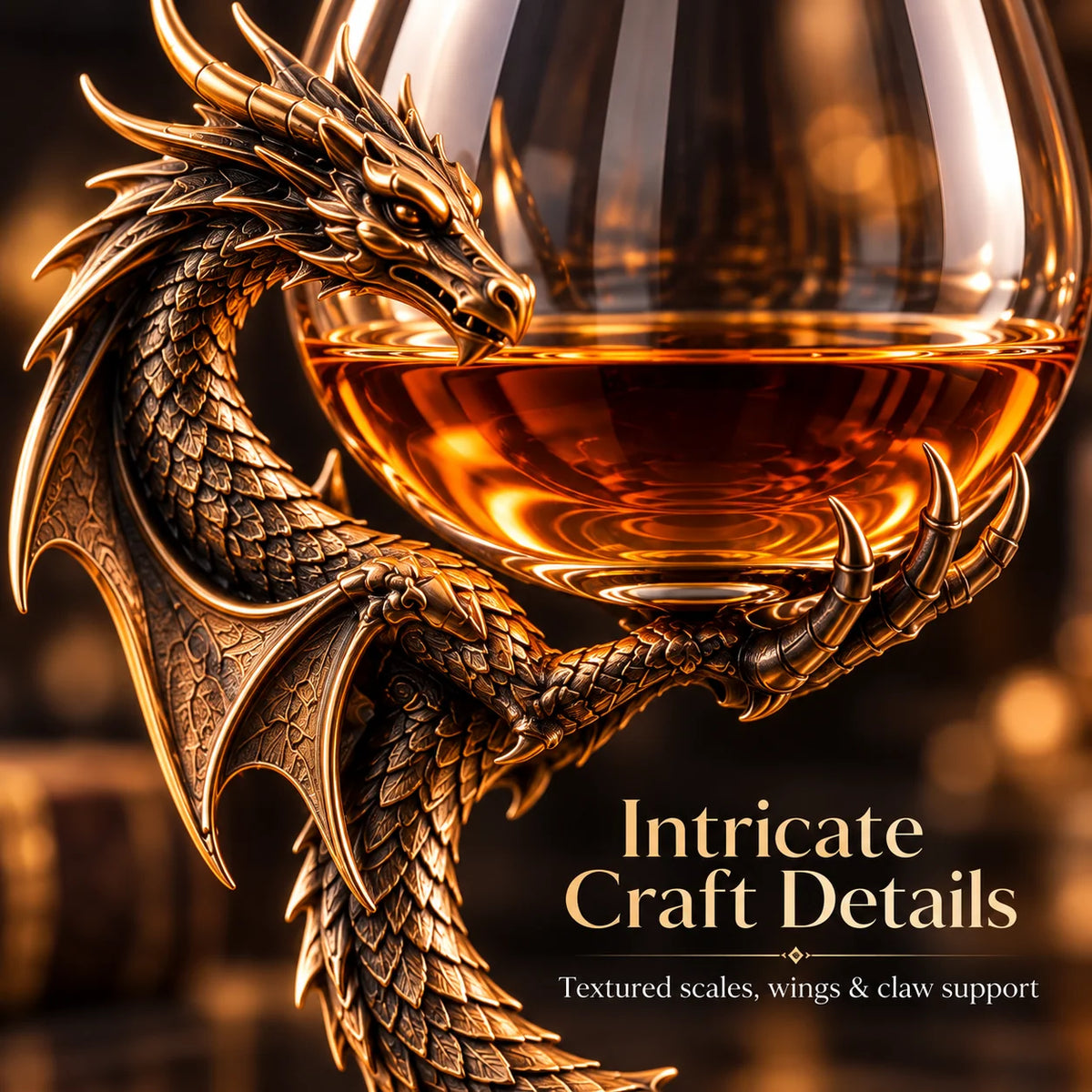 🐉 Dragon’s Embrace™ – Sculptural Brandy Glass with Dragon Claw Stand🥳