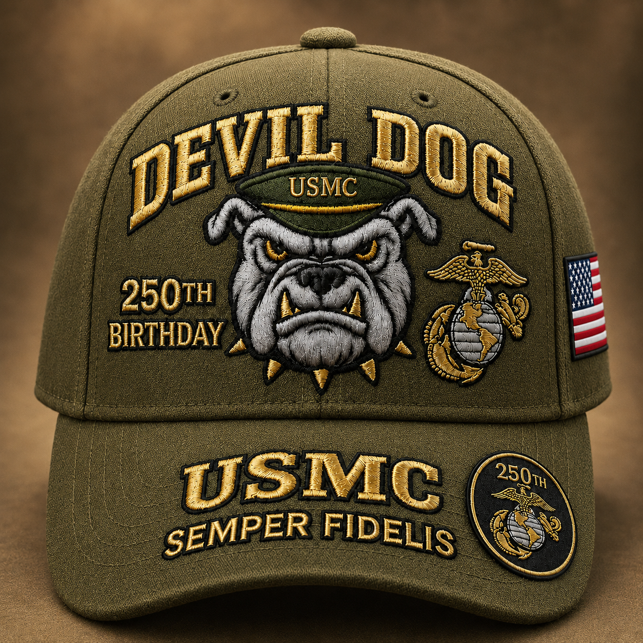 🔥 Father’s Day Sale - ❤️Devil Dog USMC 250th Birthday Commemorative Embroidered Cap(Printed) 🇺🇸