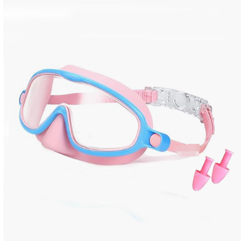 🌓HD children's large frame waterproof and anti-fog swimming goggles