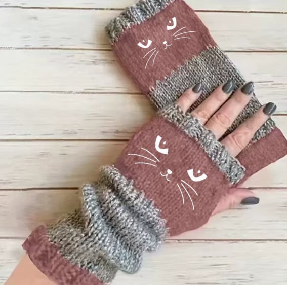 š± Cute Womenās Knitted Cat Gloves ā For Warm Hands & Free Fingersš§¶