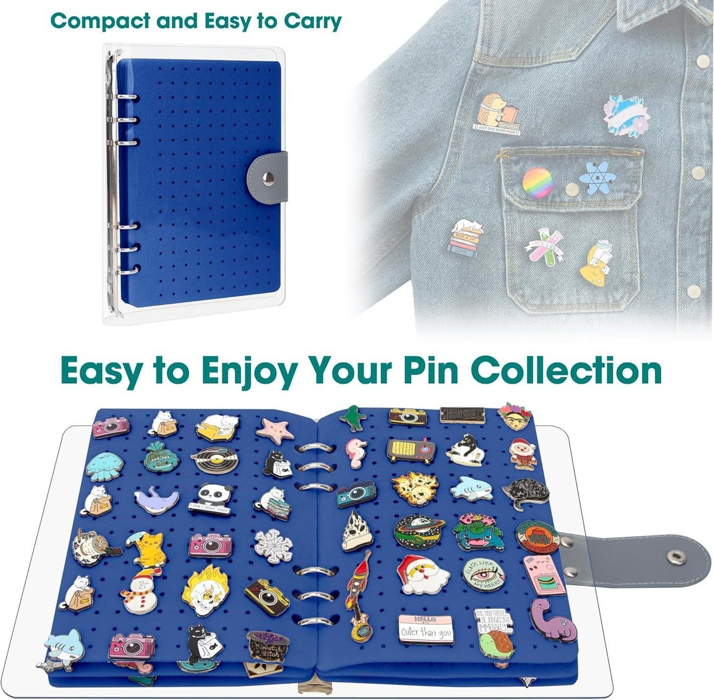 š8 Pages Clear Felt Pin Display Book