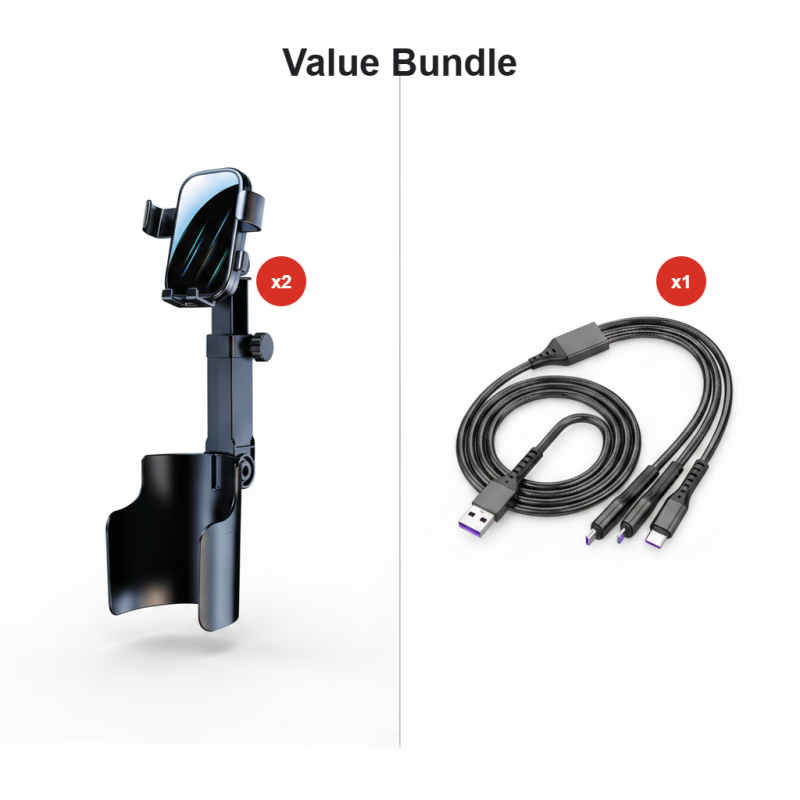 Car Cup Holder Phone Mount – 360° adjustable, strong N52 magnet, one-handed operation, fits all phones, stable magnetic and clamp models for safe driving