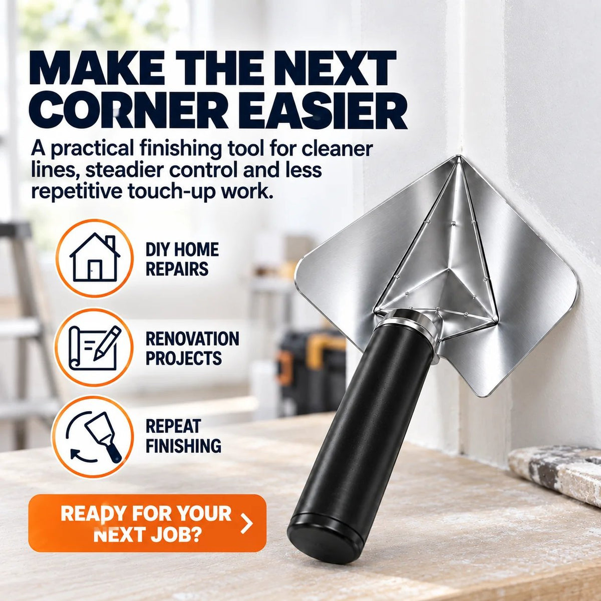 ⏰Limited Stock 49% OFF🔥Drywall Corner Finishing Trowel 🛠️ Create Perfect Inside Corners With Less Rework