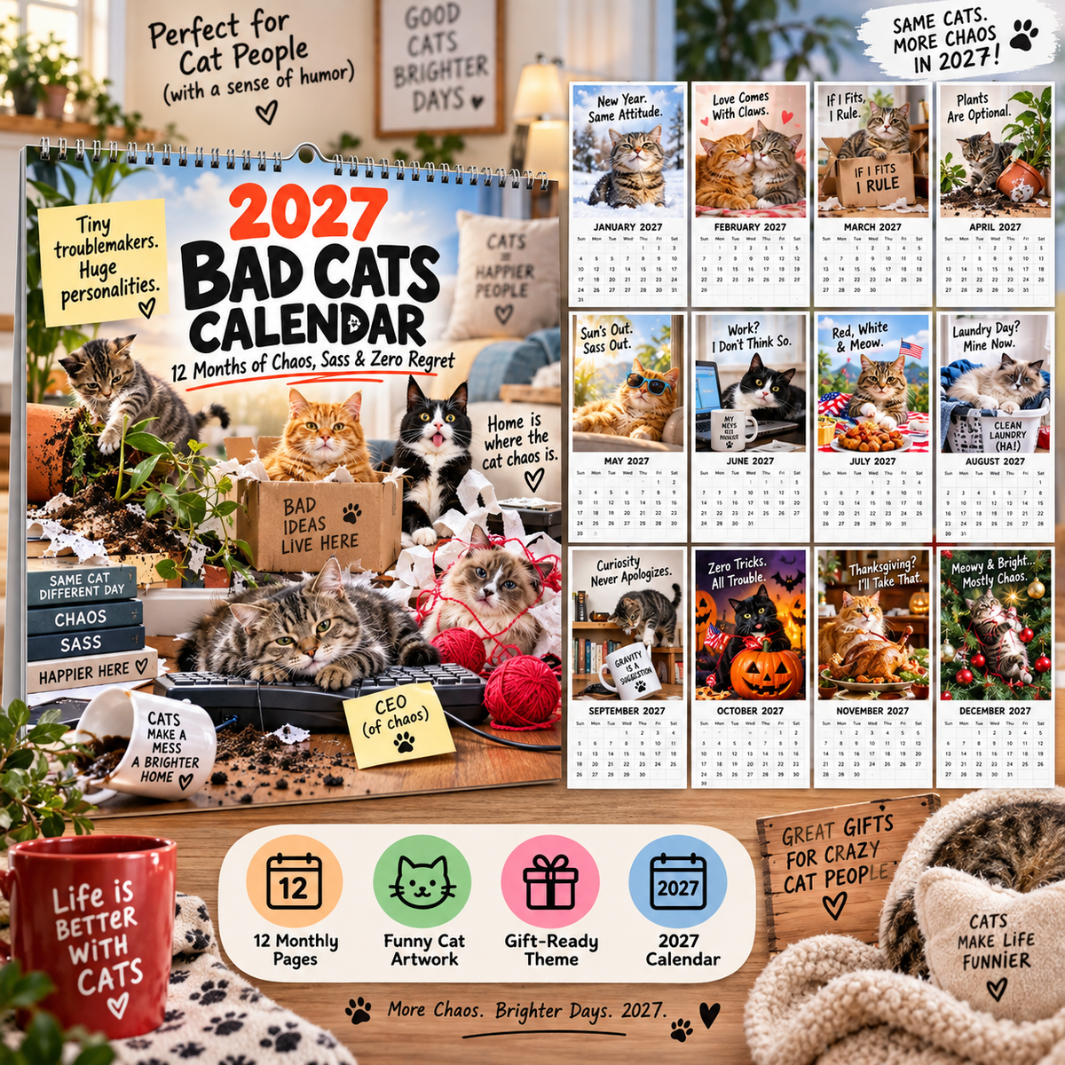 🐾2027 Many Cats Calendar