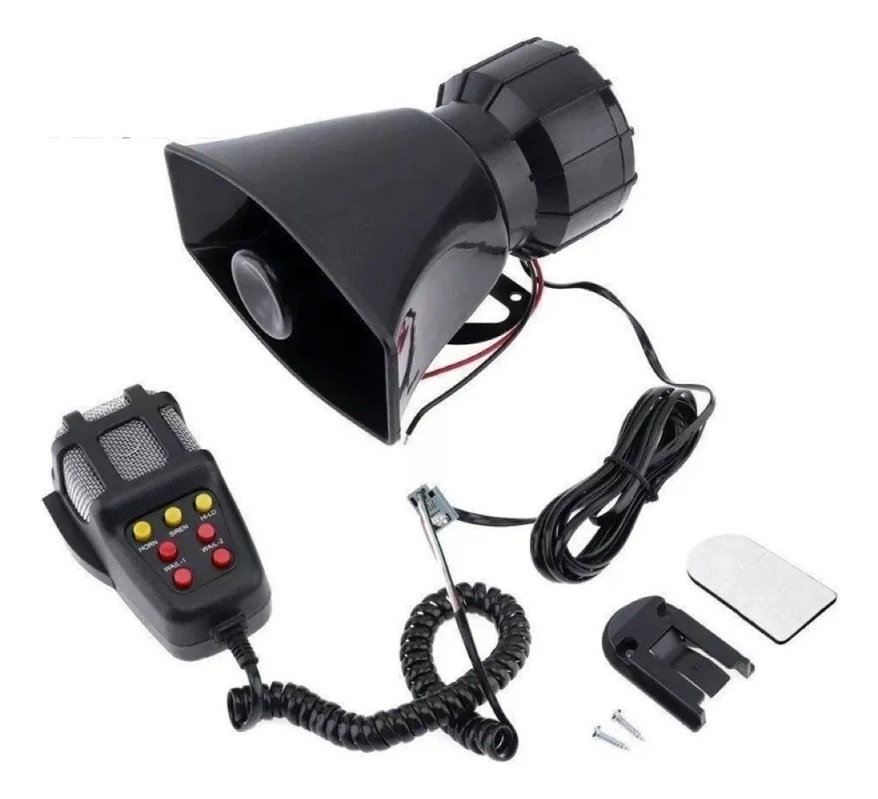 12V Power Car Exterior Sound Speaker Kit with Mic, 7-Tone Horn, Car Alarm, Loud Sound, ABS Plastic Universal Vehicle Horn Accessory, Accessories For Car, Auto Accessories