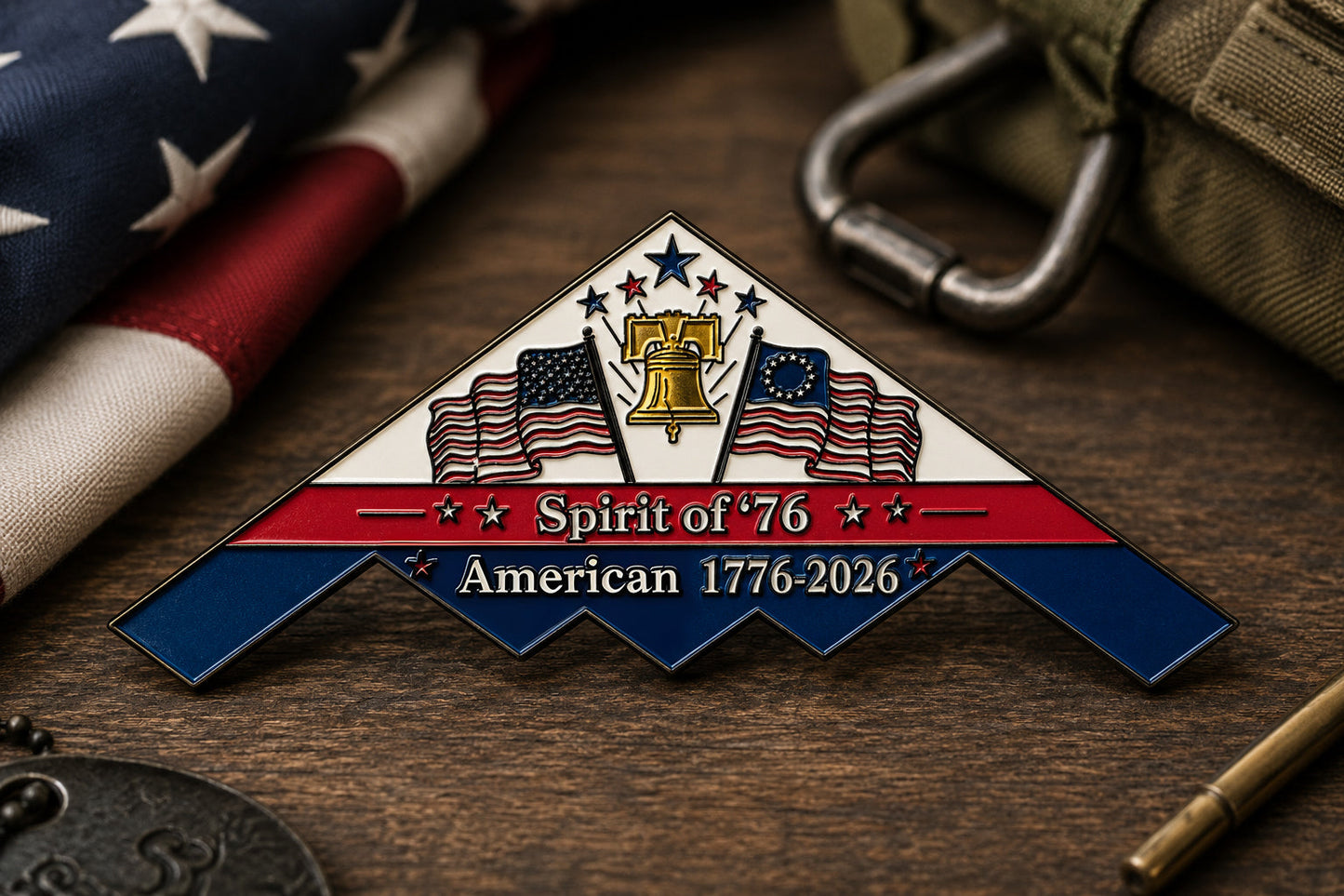 Spirit of ’76 B-2 Stealth Bomber Commemorative Metal Medal - 250th Anniversary Patriotic Collectible
