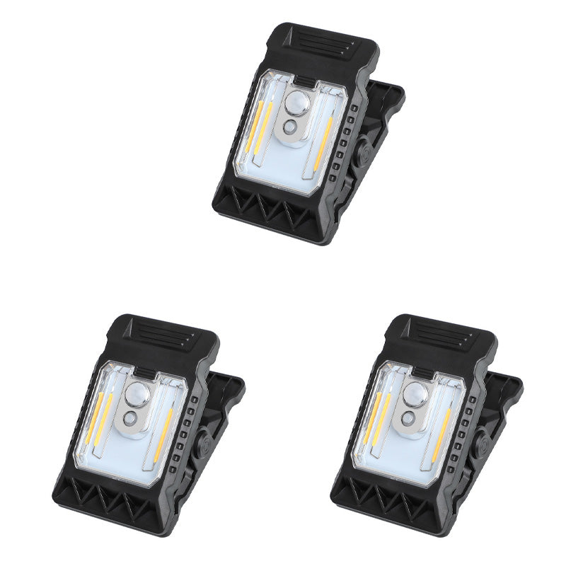 Outdoor solar-powered light with clip and motion sensor