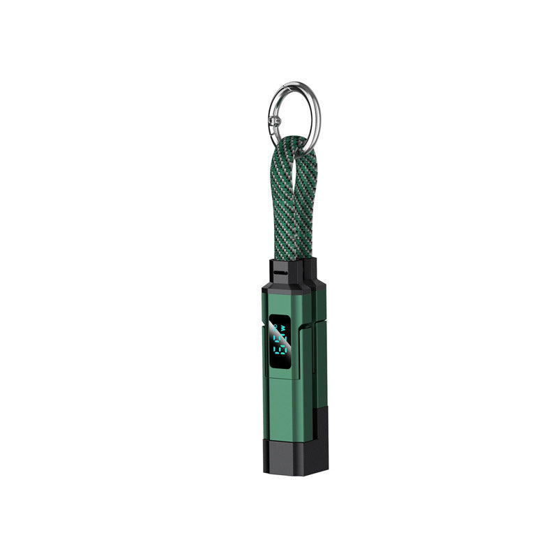 ๐ 4-in-1 Charging Cable with Digital Display & Keychain โ Fast-Charging, Kink-Resistant & Compact