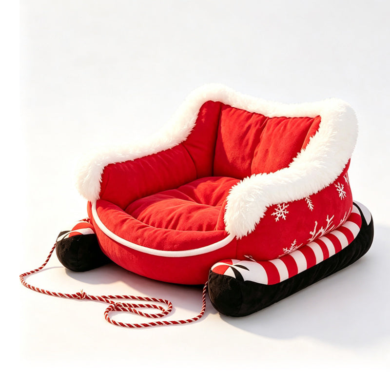 ð¢ð¢49% OFF !! â°Christmas Sleigh Pet Bed with Removable Cushion