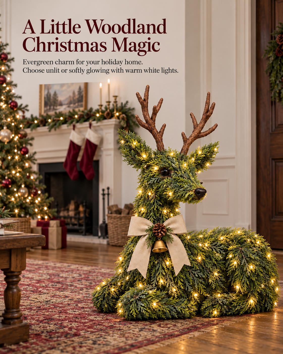 Evergreen Reindeer Christmas Decoration