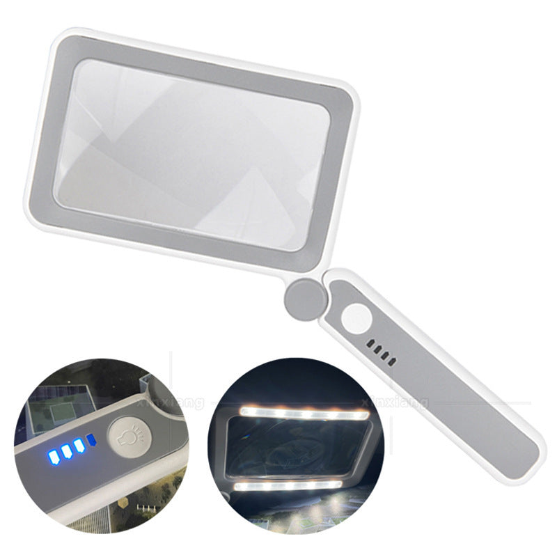 Folding Handheld Magnifying Glass with Light for Reading