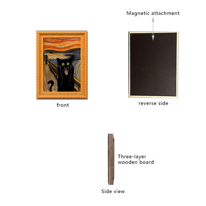 🔥Funny Cat Fridge Magnet - Vintage Art Frame