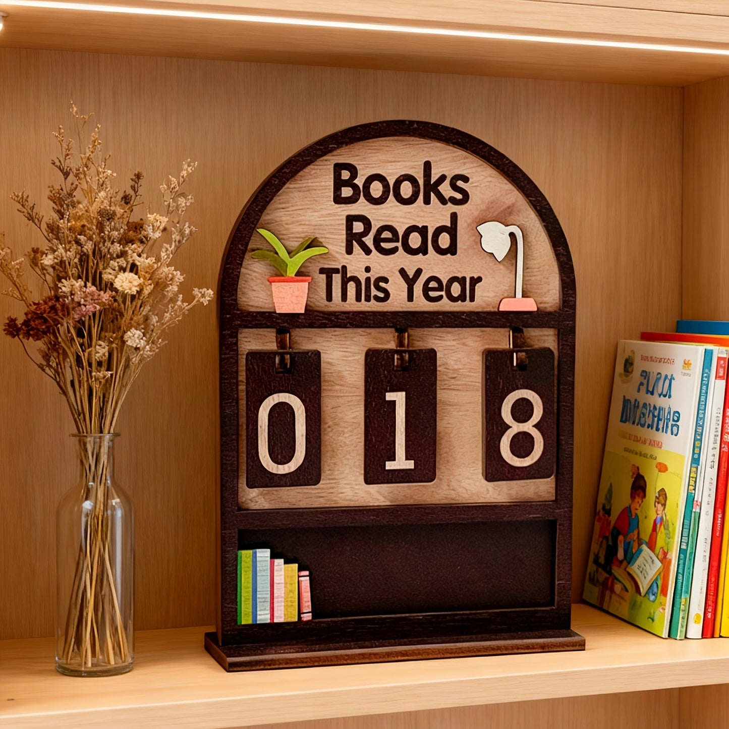 Wooden Reading Progress Tracker