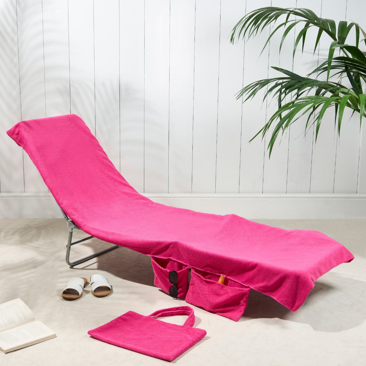 🏖️Summer Hot Sale🌞🌊Sun Lounger Towel in Bag with Pockets Storage