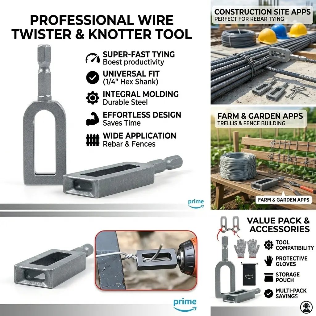 Multifunctional Wire Twister / Knotter — Sizes #9 & #11 — Wire Winding Tool & Twisting Sleeve