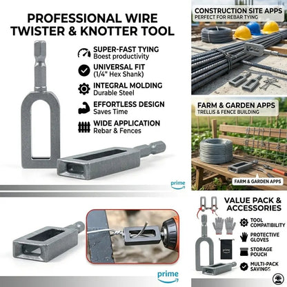Multifunctional Wire Twister / Knotter — Sizes #9 & #11 — Wire Winding Tool & Twisting Sleeve