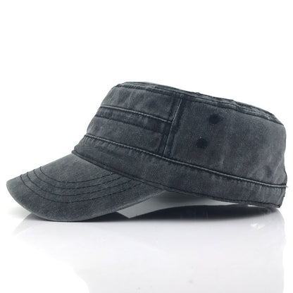 🧢Flat-Top Duckbill Cap – Fashionable, Breathable, Distressed