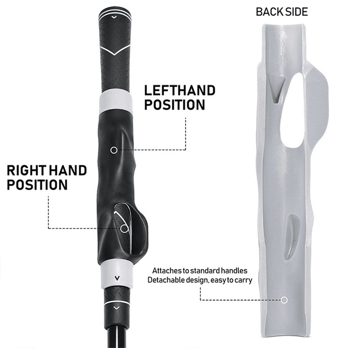 Golf Grip Trainer - Golf Swing Aid Club Attachment for Correct Hand Placement