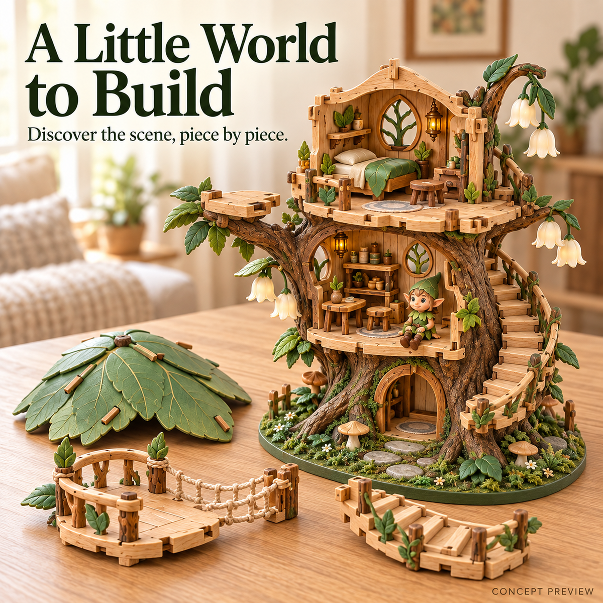 🔥LAST DAY 49% OFF -Enchanted Treehouse – DIY Miniature Fairy House Play set✨