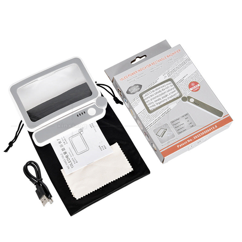 Folding Handheld Magnifying Glass with Light for Reading
