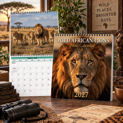 Wild African Lions 2027 Wall Calendar – 12-Month Wildlife Calendar, Epic Savanna Lion Photography Hanging Planner for Safari & Animal Lovers