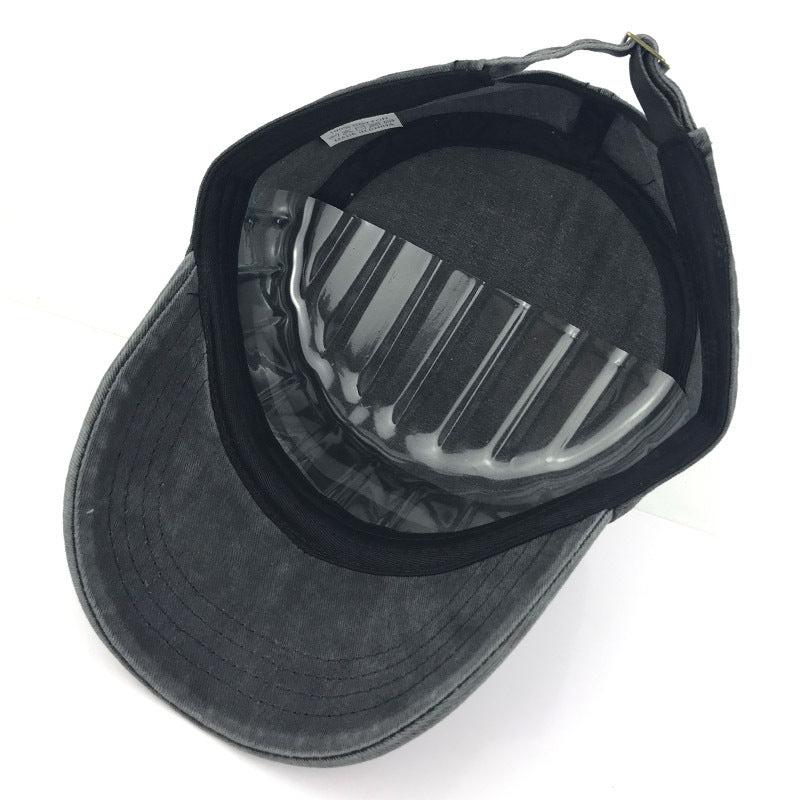 🧢Flat-Top Duckbill Cap – Fashionable, Breathable, Distressed