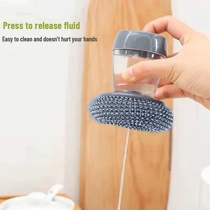 💕New Year event 💖-Automatic Liquid Filling Good Handle Soap Dispense Palm Kitchen Brush for Bowl Sink Cleaning Pot Comfortable