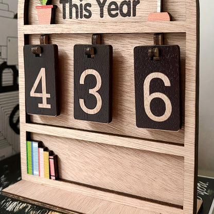 Wooden Reading Progress Tracker
