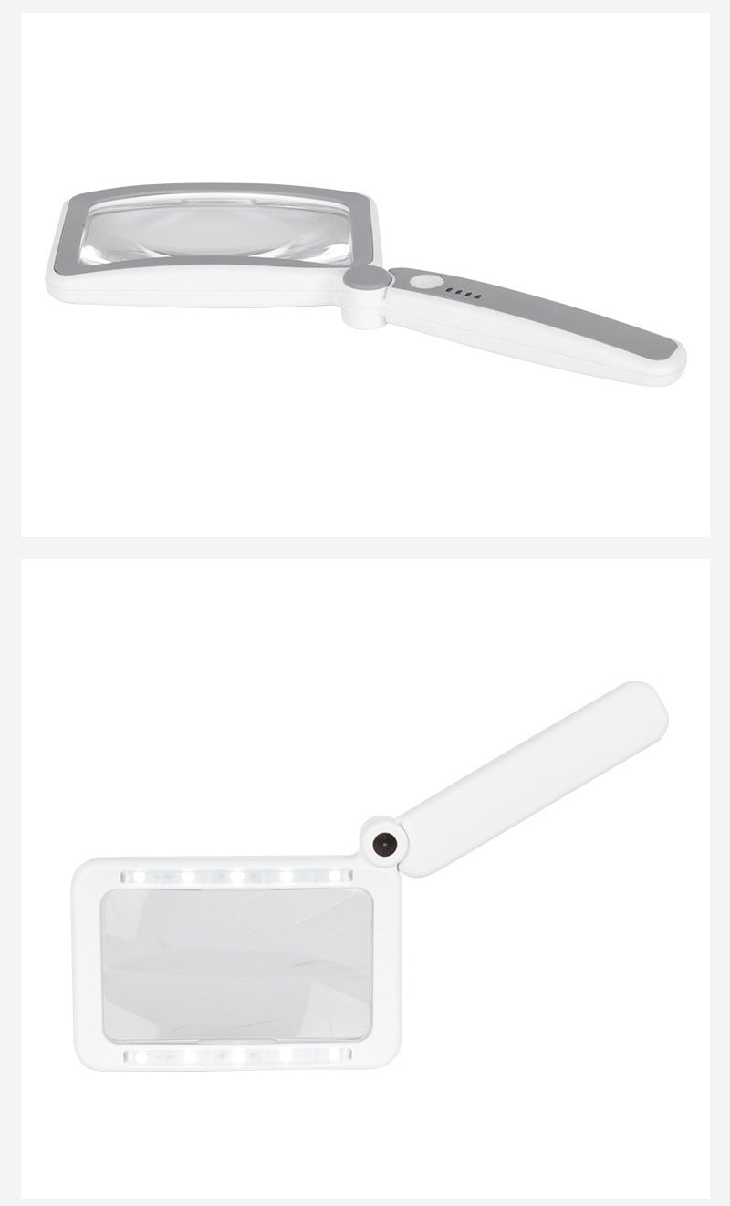 Folding Handheld Magnifying Glass with Light for Reading