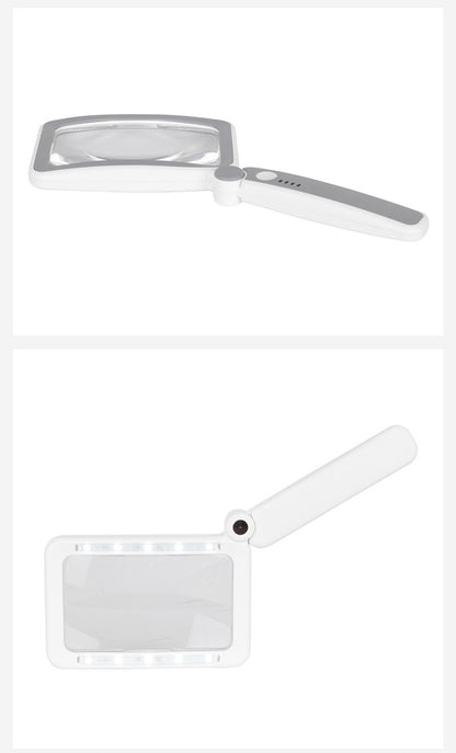 Folding Handheld Magnifying Glass with Light for Reading