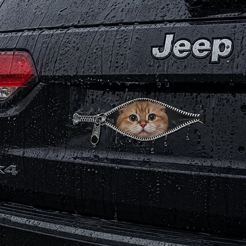 😺🚗 peek-a-boo cat car sticker(5 Pcs)