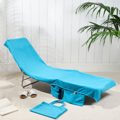 🏖️Summer Hot Sale🌞🌊Sun Lounger Towel in Bag with Pockets Storage