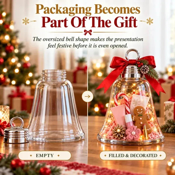 🎄🎁DIY Christmas Bell Gift Box - Clear DIY Surprise Container for Small Gifts & Stocking Stuffers