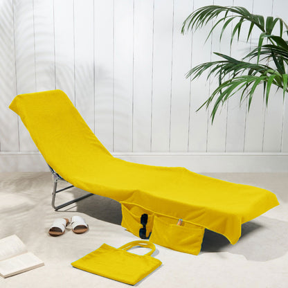 🏖️Summer Hot Sale🌞🌊Sun Lounger Towel in Bag with Pockets Storage