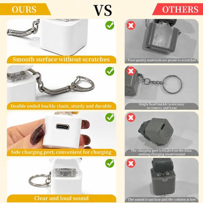 🕹️Seagull “MINE!” Button Keychain – Real Sound & LED Light 🎶💡