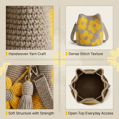 🏆Last Day Promotion 49% OFF🧵Handmade Crochet Flower Tote 🌼✨