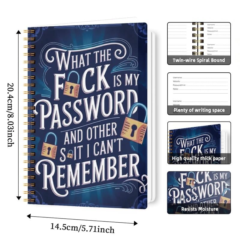 🔥Best Gift - 📅 Funny Password Notebook- Spiral Bound